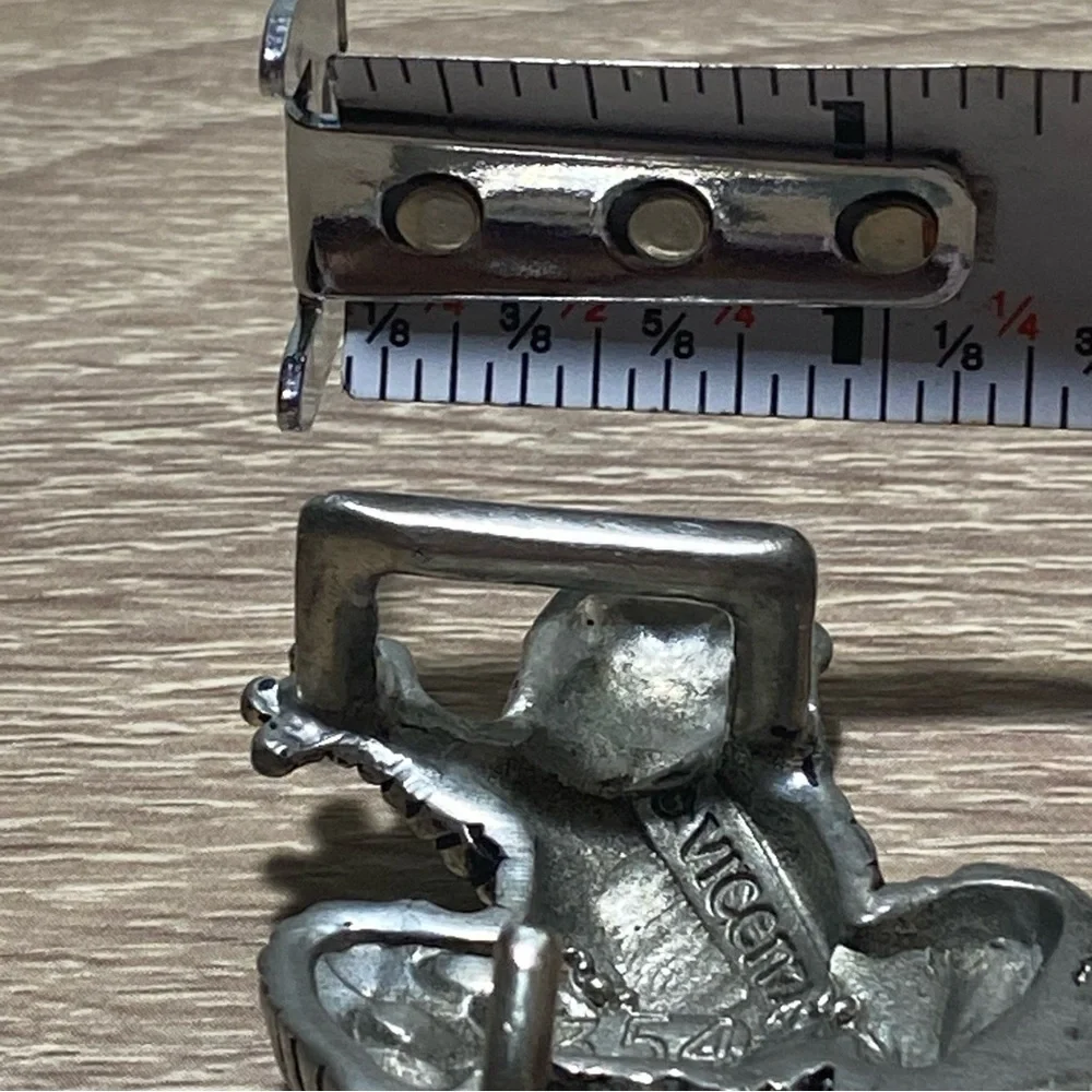 Vicenza silver tone frog buckle for kids belt,‎ see measurements on pics